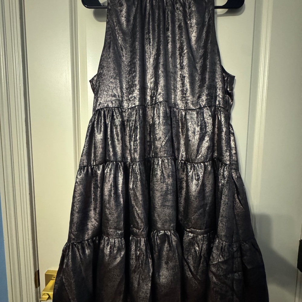 TCEC Black Ruffled Tiered Halter Sundress